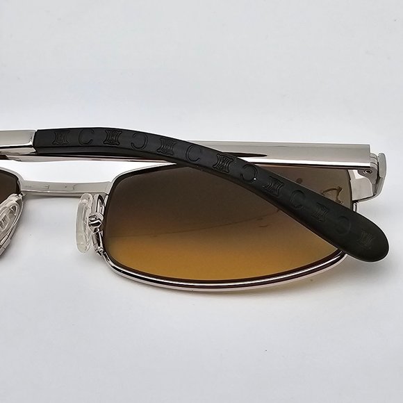 Celine SC1019 Col. 579 Silver Frame Yellow Gradient Flash Gold Lens Sunglasses - Picture 10 of 14